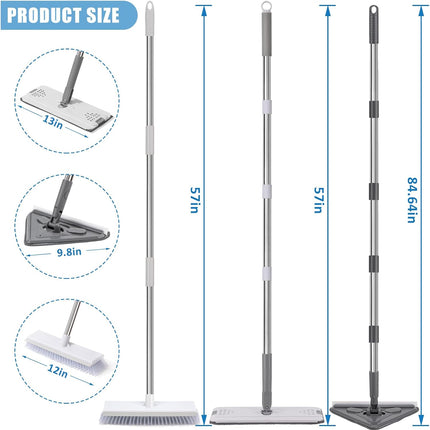 Multi-Surface Cleaning Mop with Long Handle for Floors, Walls & Ceilings
