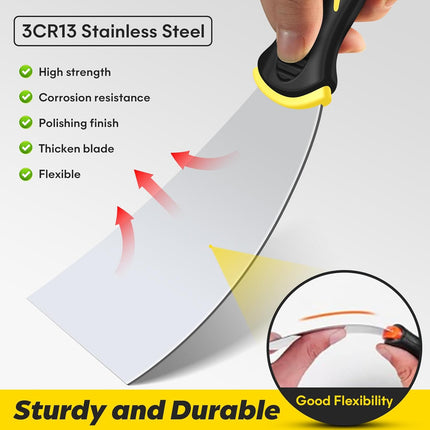 4PCS Scraper Tool Set – Putty Knives with Comfortable Grip for Walls & Plaster