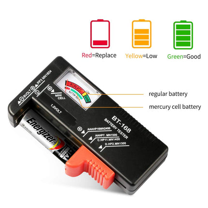 2Pcs Battery Tester Checker – Universal for AA, AAA, 9V, Button Cell, No Battery Needed