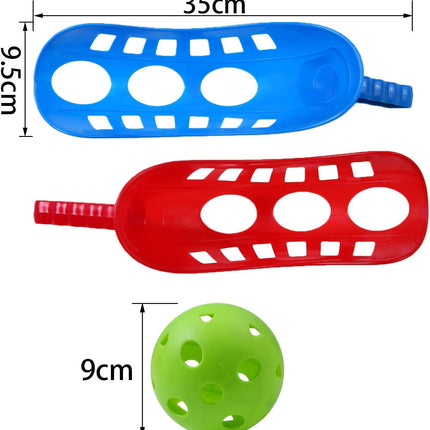 Scoop Ball Toss and Catch Game Set with 4 Scoops, 2 Balls and Storage Bag for Families