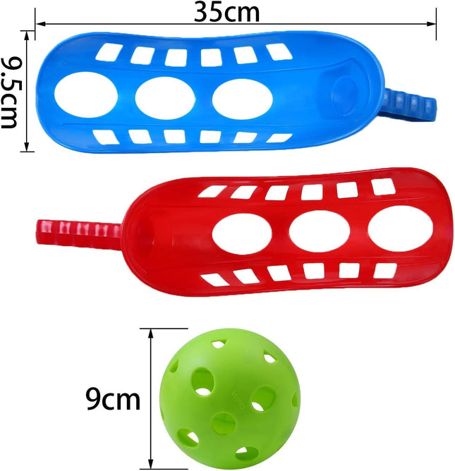 Scoop Ball Toss and Catch Game Set with 4 Scoops, 2 Balls and Storage Bag for Families