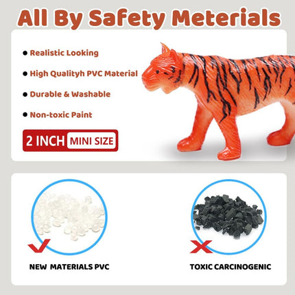 54-Piece Mini Jungle Animal Figure Set – Realistic Vinyl Toys for Kids