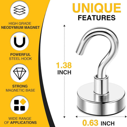 20-Pack Strong Magnet Hooks – 30lb+ Heavy Duty Hanging for Fridge & More