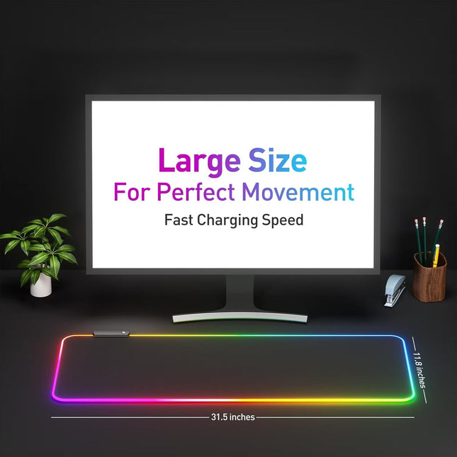 RGB LED Mouse Pad Large Gaming Mouse Mat with Colorful Backlit Design