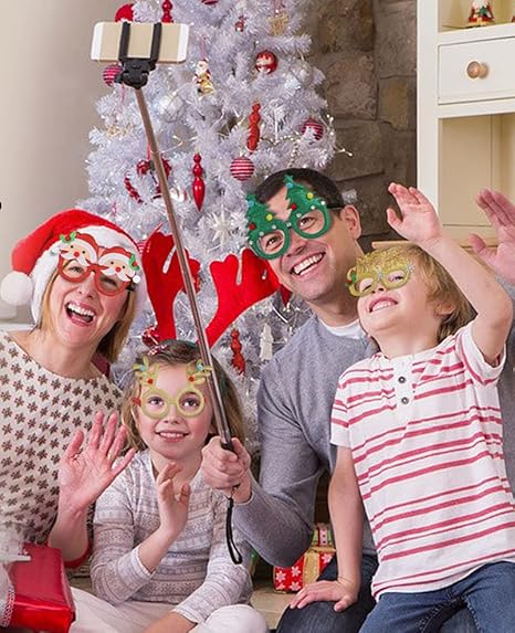 9 Pack Christmas Party Glasses – Glitter Holiday Eyeglass Frames