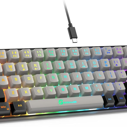 Compact Wired Gaming Keyboard with Backlight 68 Key Anti Ghosting Design