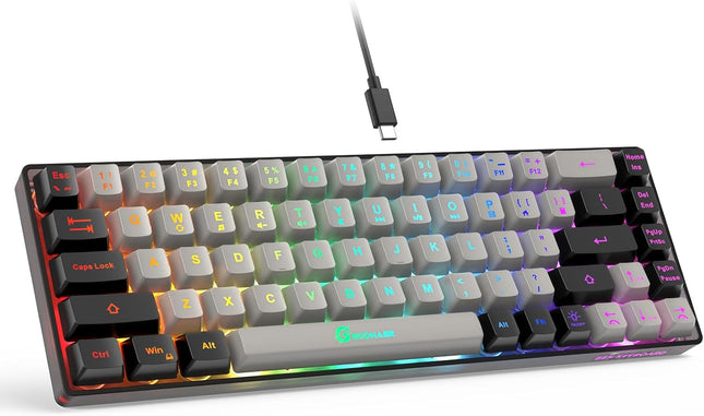 Compact Wired Gaming Keyboard with Backlight 68 Key Anti Ghosting Design