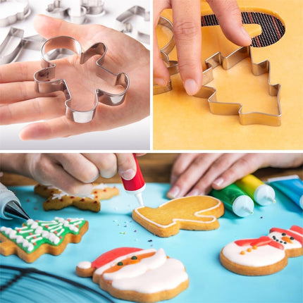 9-Piece Christmas Cookie Cutter Set – Metal Holiday Baking Shapes