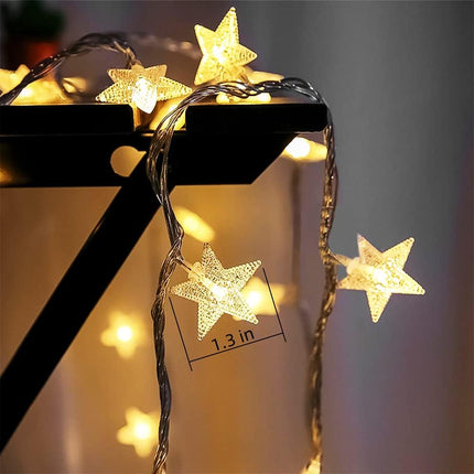 Star String Lights – 10Ft 20 LED Battery-Operated Fairy Lights, Waterproof for Indoor & Outdoor