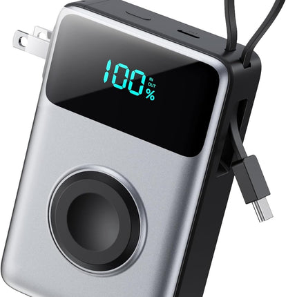 4-in-1 Portable Charger – 10800mAh Power Bank with Wall Plug & USB-C