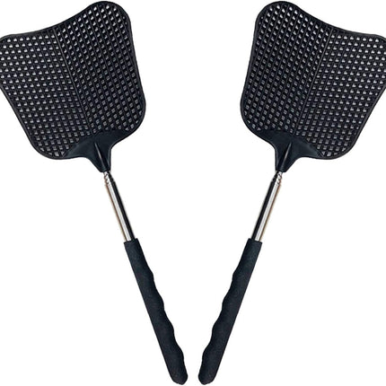 Telescopic Fly Swatters – 2 Pack, Heavy Duty Plastic with Stainless Handle