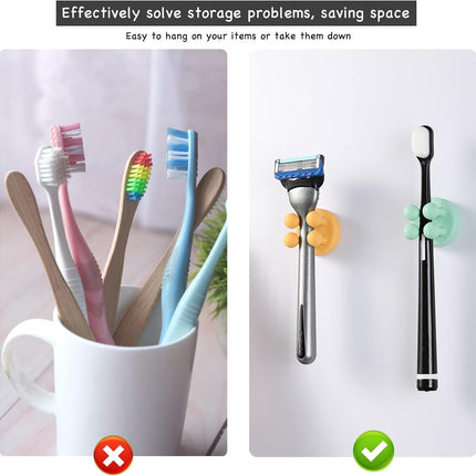 5 Pack Self-Adhesive Silicone Hook Holders for Bathroom, Kitchen & Office