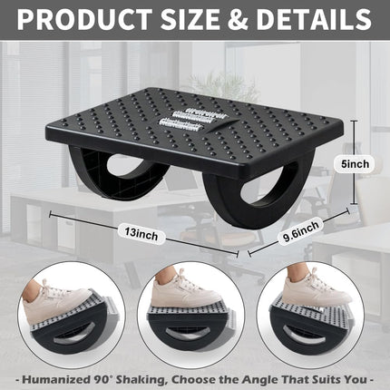 Ergonomic Under Desk Foot Rest – Rocking Footstool with Roller Massager for Office