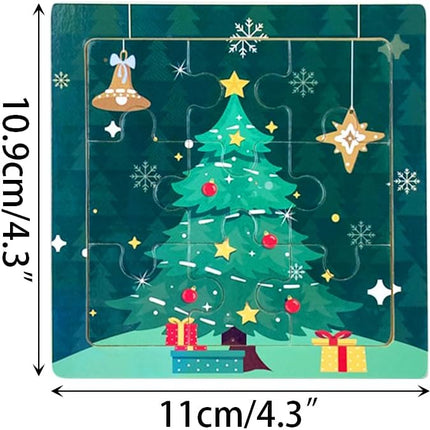 8 Pack Christmas Wooden Puzzles – 9PCS Kids Stocking Stuffers & Toys