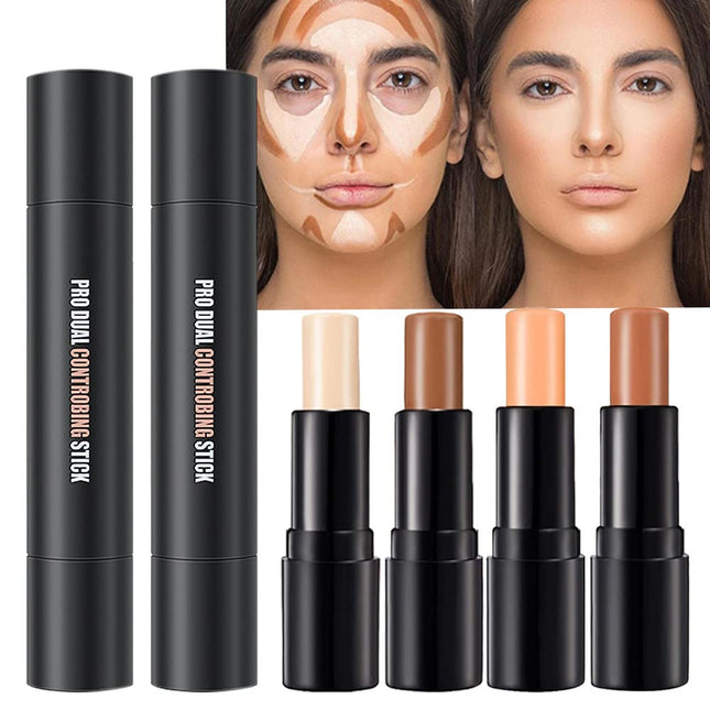 4-Color Cream Contour & Highlight Stick Kit, Face Primer Corrector, Concealer Makeup