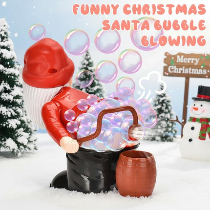 Santa Bubble Butt Blower Musical Toy with Flashing Lights Automatic Bubble Fun