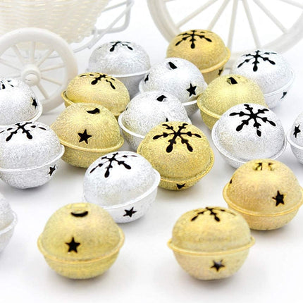 24PCS Snowflake Jingle Bells – 1.6" Silver & Gold Holiday Craft Decorations