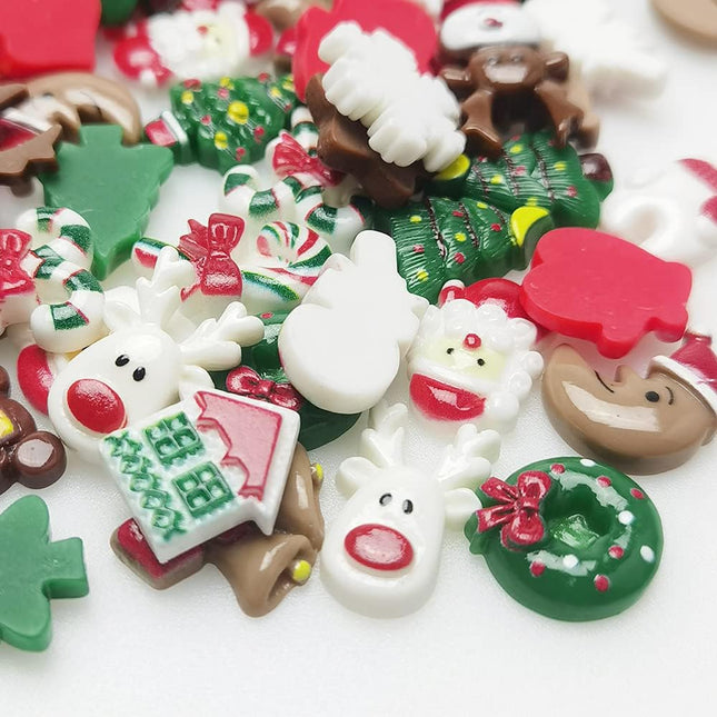 100PCS Mixed Flatback Resin Buttons | Scrapbooking & Christmas Crafts
