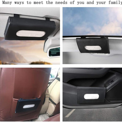 Fredysu Car Visor Tissue Holder, Premium Napkin Case for Vehicle (Black)