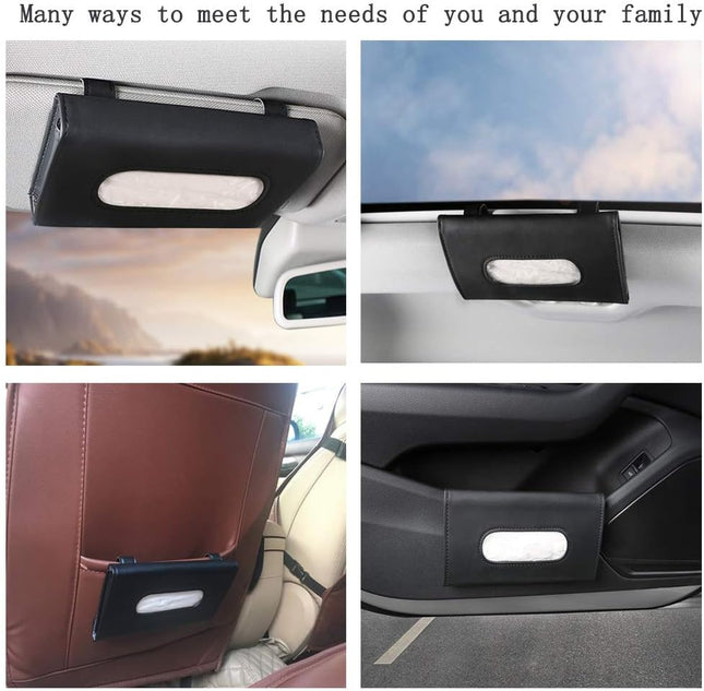 Fredysu Car Visor Tissue Holder, Premium Napkin Case for Vehicle (Black)