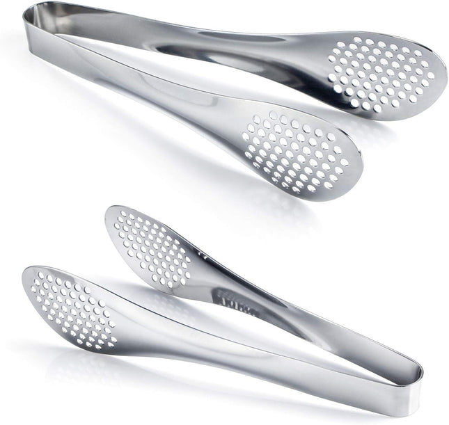 9 Inch Buffet Tongs Set of 2 Stainless Steel Food Serving Kitchen Tongs