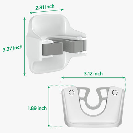 3-Pack Broom Holder – Wall Mount Mop & Dustpan Organizer, White, No Drilling