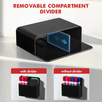2Pack Magnetic Pen Holder, Refrigerator Marker Holder, Whiteboard Organizer