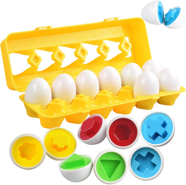 Matching Eggs Sensory Toys – Color & Shape Recognition for Kids, Easter Learning Toy