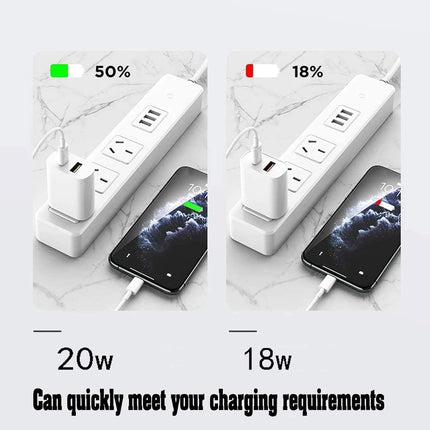 4-Pack USB-C Dual Port Wall Charger 20W Fast Charging for iPhone & Samsung