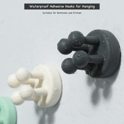 5 Pack Self-Adhesive Silicone Hook Holders for Bathroom, Kitchen & Office