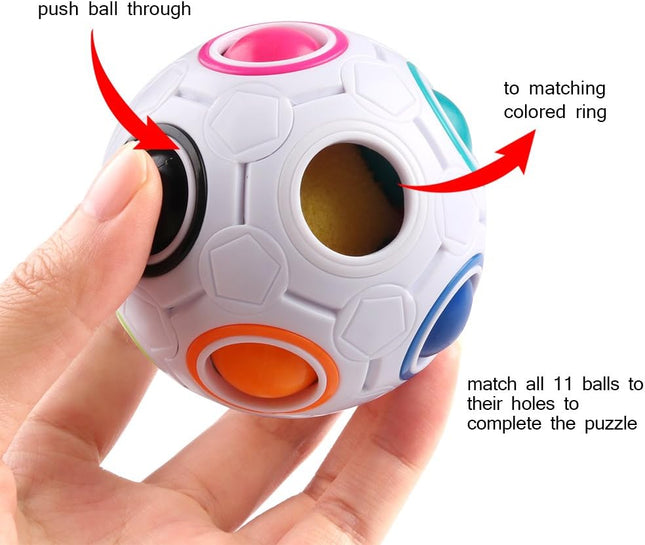 Rainbow Puzzle Ball – Color-Matching Brain Teaser Toy, Stress Reliever for Kids & Adults