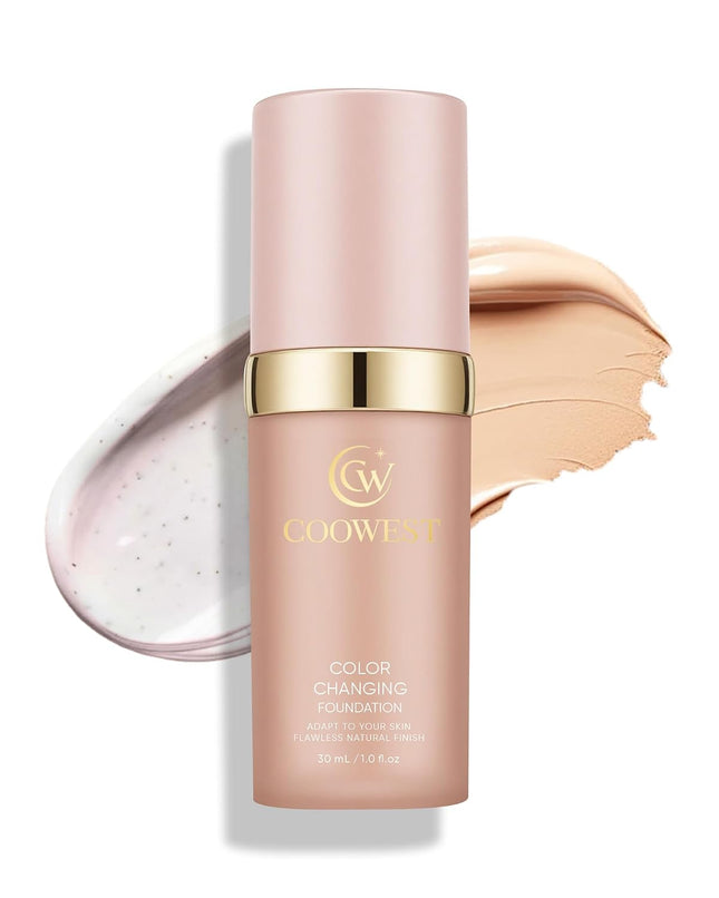 Color Changing Foundation 30ml, Shade-Adapting Skin Tint, Hydrating Light-Medium Coverage Makeup