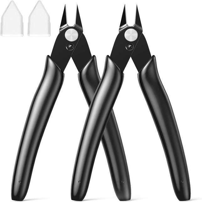 2-Pack Side Cutting Pliers – Small Wire Cutter for Jewelry, 3D Print, Plastic Models
