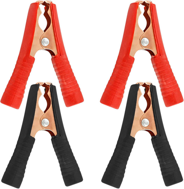 4PCS 100A Insulated Alligator Clips, Copper-Plated Battery Charging & Testing Clips