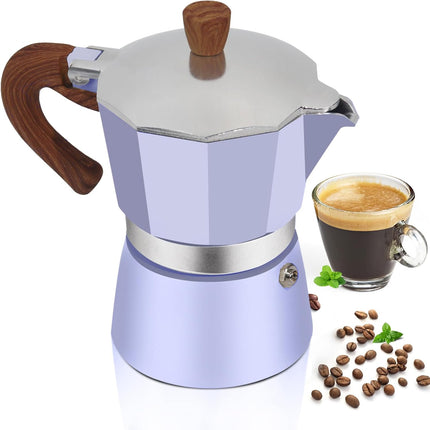 3 Cup Aluminum Moka Pot 150ml Stovetop Espresso Coffee Maker, 5oz