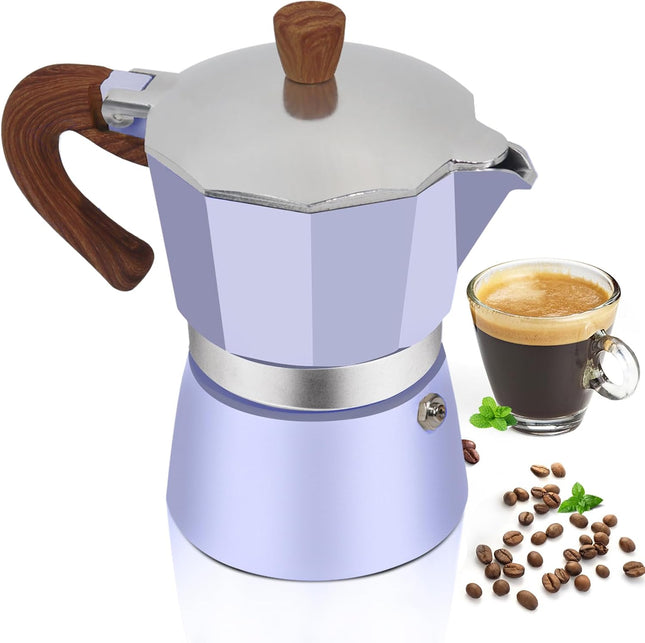 3 Cup Aluminum Moka Pot 150ml Stovetop Espresso Coffee Maker, 5oz