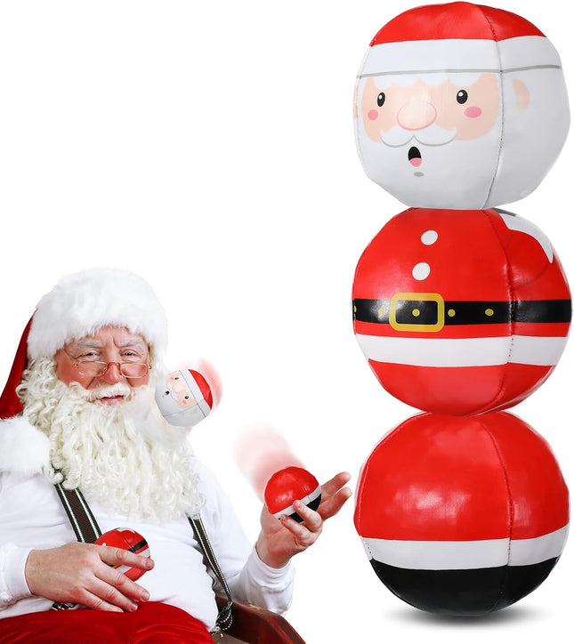 3PCS Christmas Juggling Balls for Beginners, 2.5 Inch Santa Claus Holiday Juggling Toys