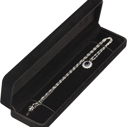 2-Piece Velvet Jewelry Gift Box Set – Necklace & Bracelet Display, Black