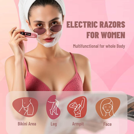 Dual Head Electric Bikini Trimmer Women IPX7 Waterproof Lady Shaver LED Display