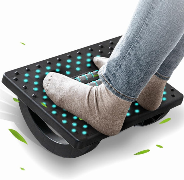 Ergonomic Under Desk Foot Rest with Roller Massager for Office and Gaming