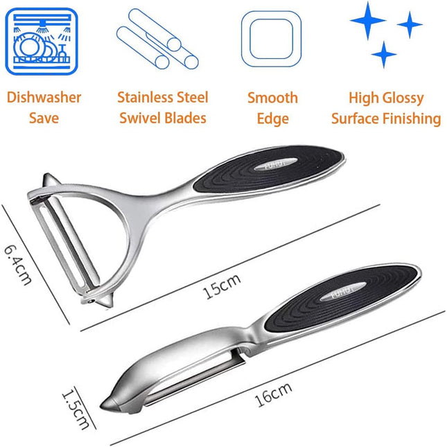 2PCS Vegetable Peeler Set Y & I Shape Stainless Steel Fruit Potato Peeler