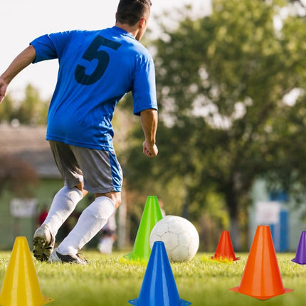 24 Pack 7-Inch Sports Training Cones, 6 Colours, Stackable Plastic Markers with Mesh Bag
