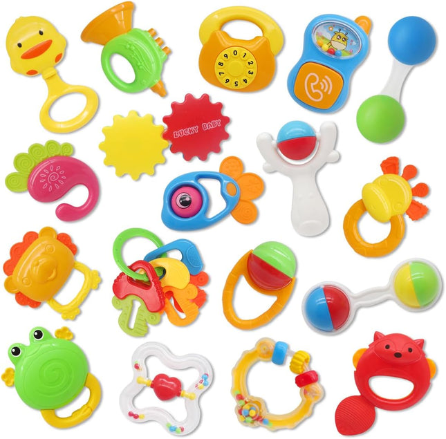 Baby Rattle Toy Set – Sensory & Teething Toys for 0–12 Month Infants