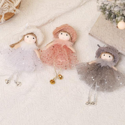 3-Piece Angel Doll Ornament Set – Plush Hanging Christmas Angel Decorations