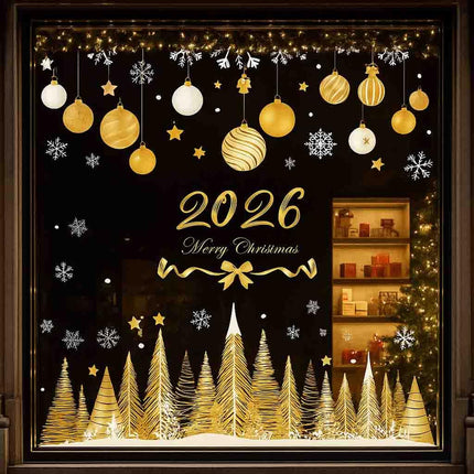 Large Christmas Window Clings – Reusable Double-Sided Xmas Stickers with Snowflakes