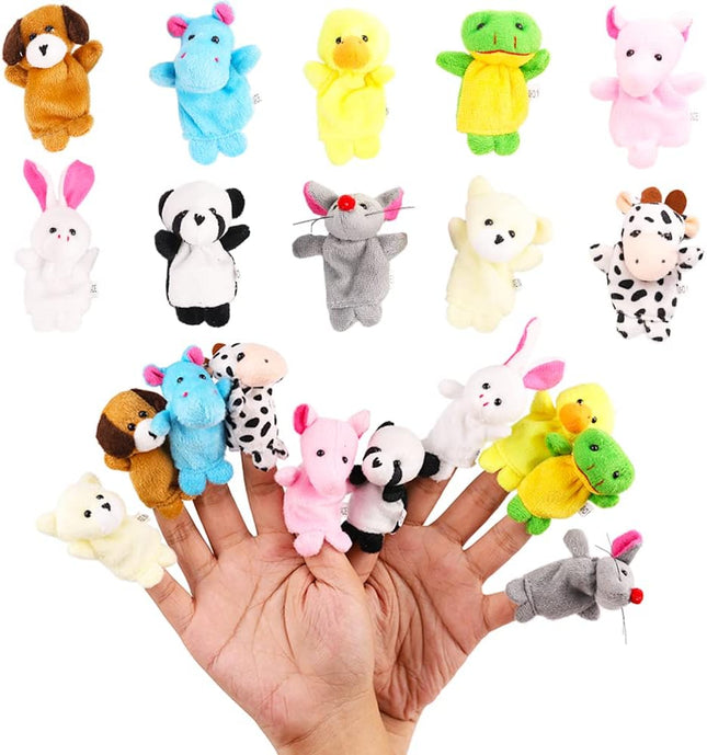 10Pcs Finger Puppets Set – Soft Plush Animal Toys for Kids, Party Favors & Playtime