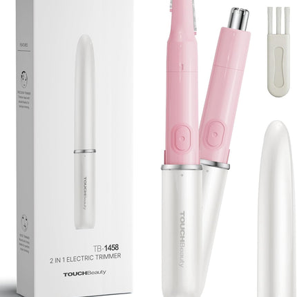 Dual-Blade TB-1458 Trimmer for Men & Women – Face, Body, Eyebrow, Nose Groomer