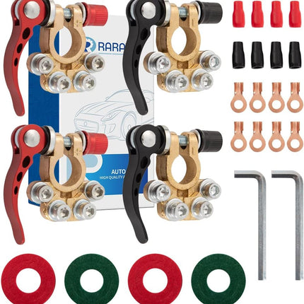 4PCS Military Spec Battery Terminal Connectors, Solid Copper SAE/JIS A Type 12V