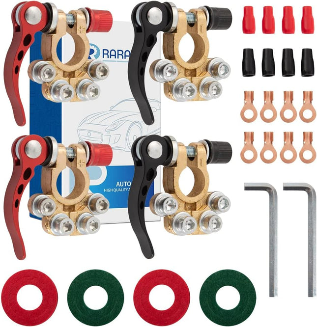 4PCS Military Spec Battery Terminal Connectors, Solid Copper SAE/JIS A Type 12V