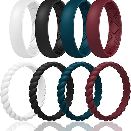 Women’s Bridal Ring Set – Ergonomic, Breathable Silicone Wedding Bands